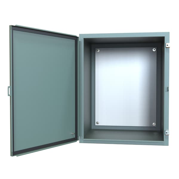 Hammond Steel Electrical Enclosures, 30 in H, 24 in D, 24 in W, NEMA 12, Hinged - 1418K24