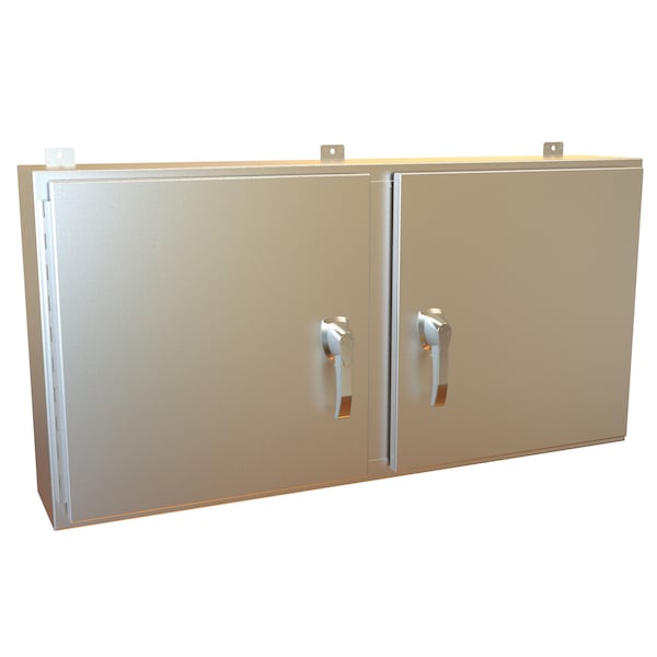 Hammond 304 Stainless Steel Electrical Enclosures, 24 in H, 8 in D, 48 in W, NEMA 4X, Hinged - HN4WM24488SS