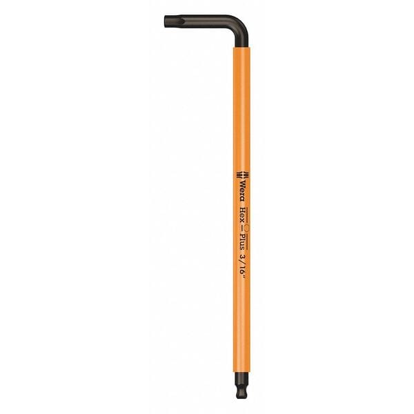 Wera Plain L Key, 3/16 in Tip Size, 6 1/16 in Long, 6 1/16 in Short - 05022634001