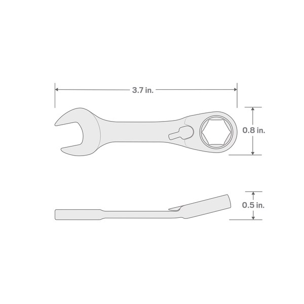 Tekton 9 mm Stubby Reversible Ratcheting Combination Wrench - WRN51109