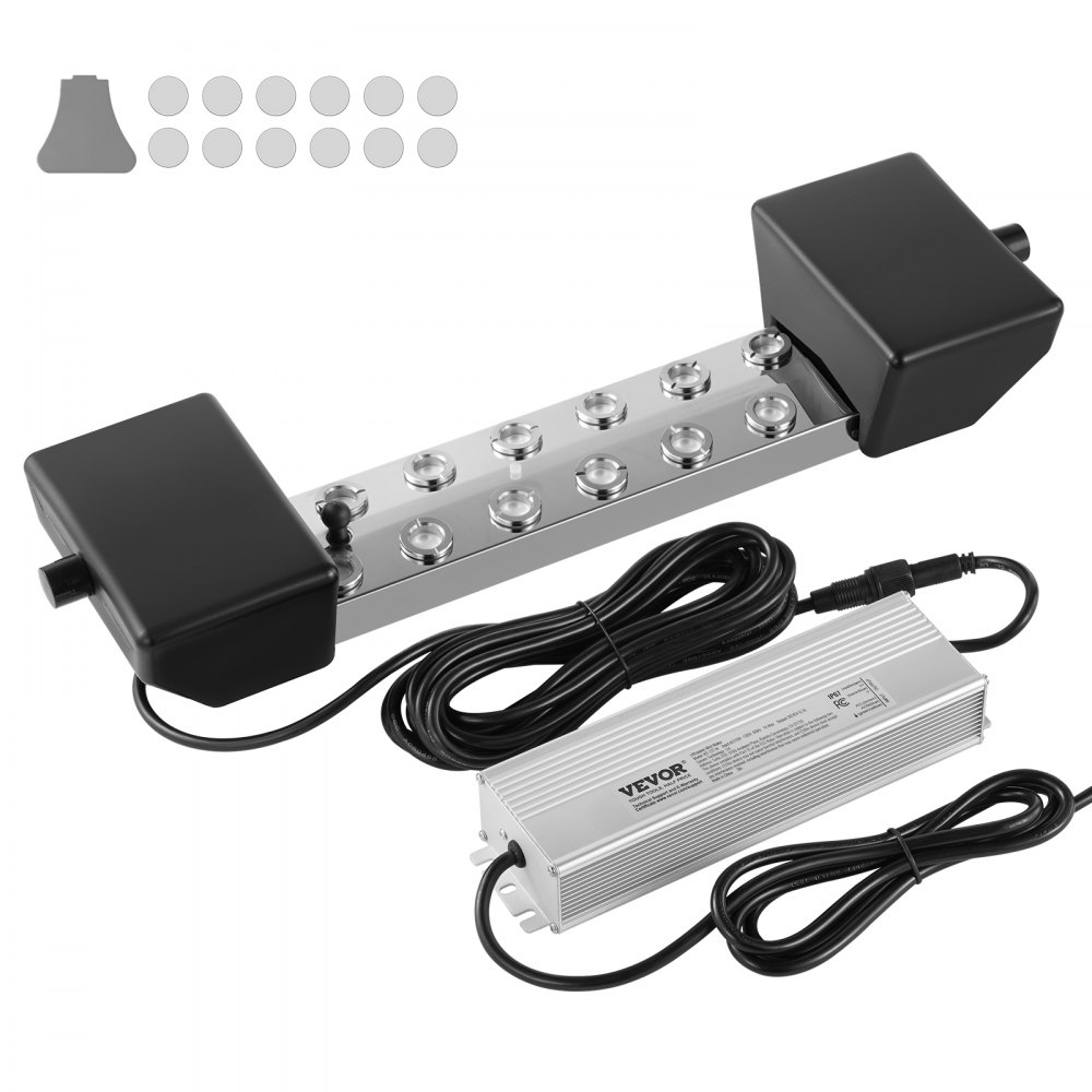 VEVOR 12 Head Ultrasonic Mist Maker 9000mL/H Ultrasonic Fogger IP67 Waterproof - CSBWHQ12TFSDL27HZV1