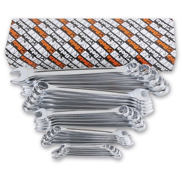 Beta 42/S26 Set of 26 12-Point 15 Degrees Offset Combination Wrenches, Slim Profile, Metric 6-32mm - 000421070