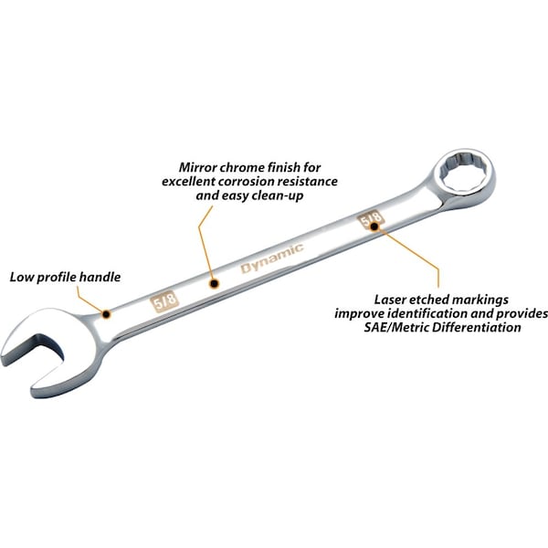 Dynamic Tools 36Pcs SAE & Metric Chrome Combo Wrench Set W/ Foam Tool Orgnzr - D096001-FT2T