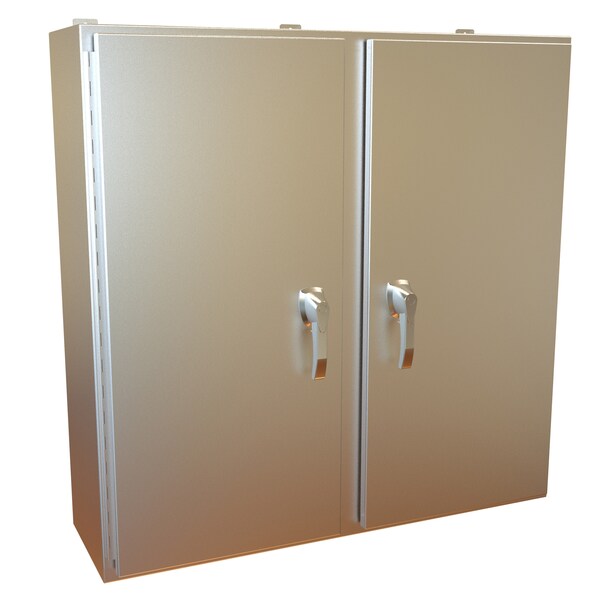 Hammond 304 Stainless Steel Electrical Enclosures, 42 in H, 12 in D, 42 in W, NEMA 4X, Hinged - HN4WM424212SS