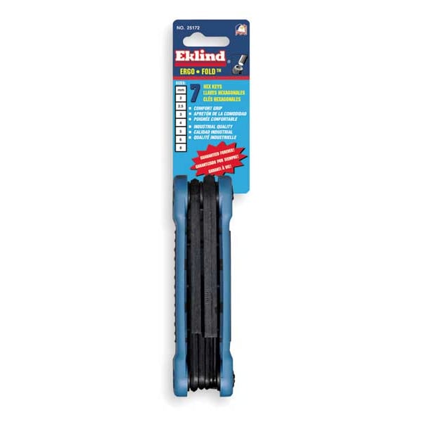 Eklind 7 Piece Metric Fold-Up Hex Key Set, 25172 - 25172