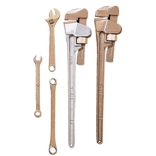 Ampco Safety Tools 14 in L 2 13/16 in Cap. Aluminum Straight Pipe Wrench - W-212AL