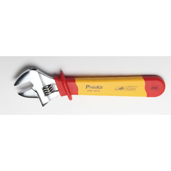 Proskit VDE Insulated 10" Adj Wrench, 1000V - HW-V610