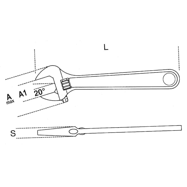 Beta 111INOX/200 Stainless Steel Adjustable Wrench with Scale, 24-58mm - 001110320