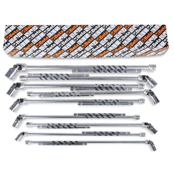 Beta 952/S10 Set of 10 Sliding T-handle Swiveling 6-Point Socket Wrenches, Metric 7-19mm - 009520080