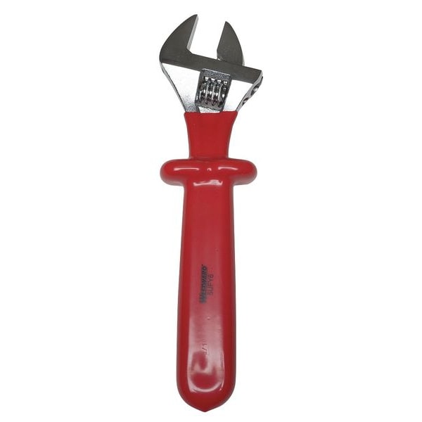 Westward Adj. Wrench, Ins., 10", 1-1/4" Cap., Chrome - 5UFY6