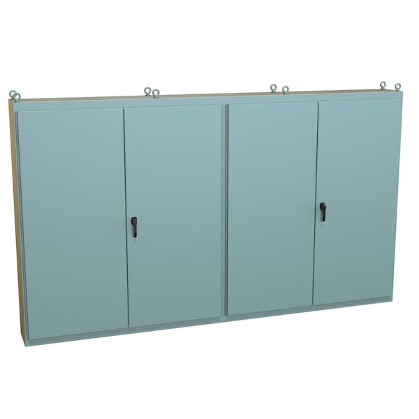 Hammond Steel Electrical Enclosures, 86.12 in H, 14.12 in D, 149.12 in W, NEMA 12, Hinged - 1422MD4