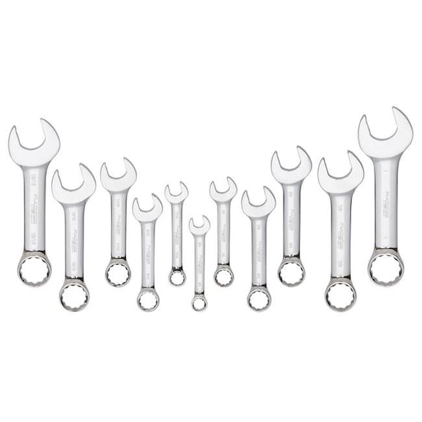 Platinum Platinum PLT-99505 SAE Stubby Full Polished Combination Wrench Set - 11 Piece - PLT-99505