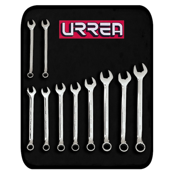 Urrea Full polished 12-pt combination wrench set 10PC mm - 1200KM