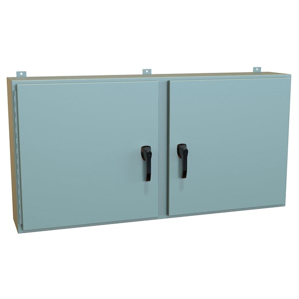 Hammond Steel Electrical Enclosures, 30 in H, 10 in D, 60 in W, NEMA 4, Hinged - HN4WM306010GY
