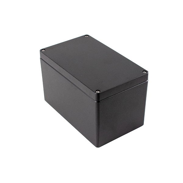 Hammond Aluminum Electrical Enclosures, 10.24 in H, 6.3 in D, 6.31 in W, Screw On - 1590Z163BK