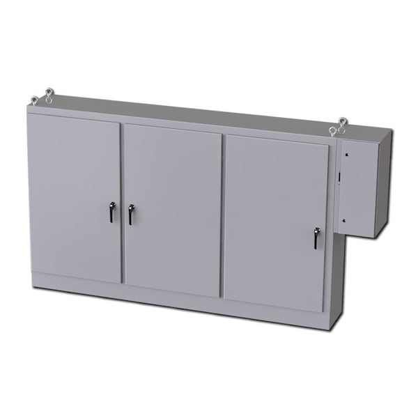Saginaw Control & Engineering Carbon Steel Electrical Enclosures, 72 in H, 18 in D, 117-1/2 in W, NEMA 3R, 12, 13, Hinged - SCE-72XD3EW18