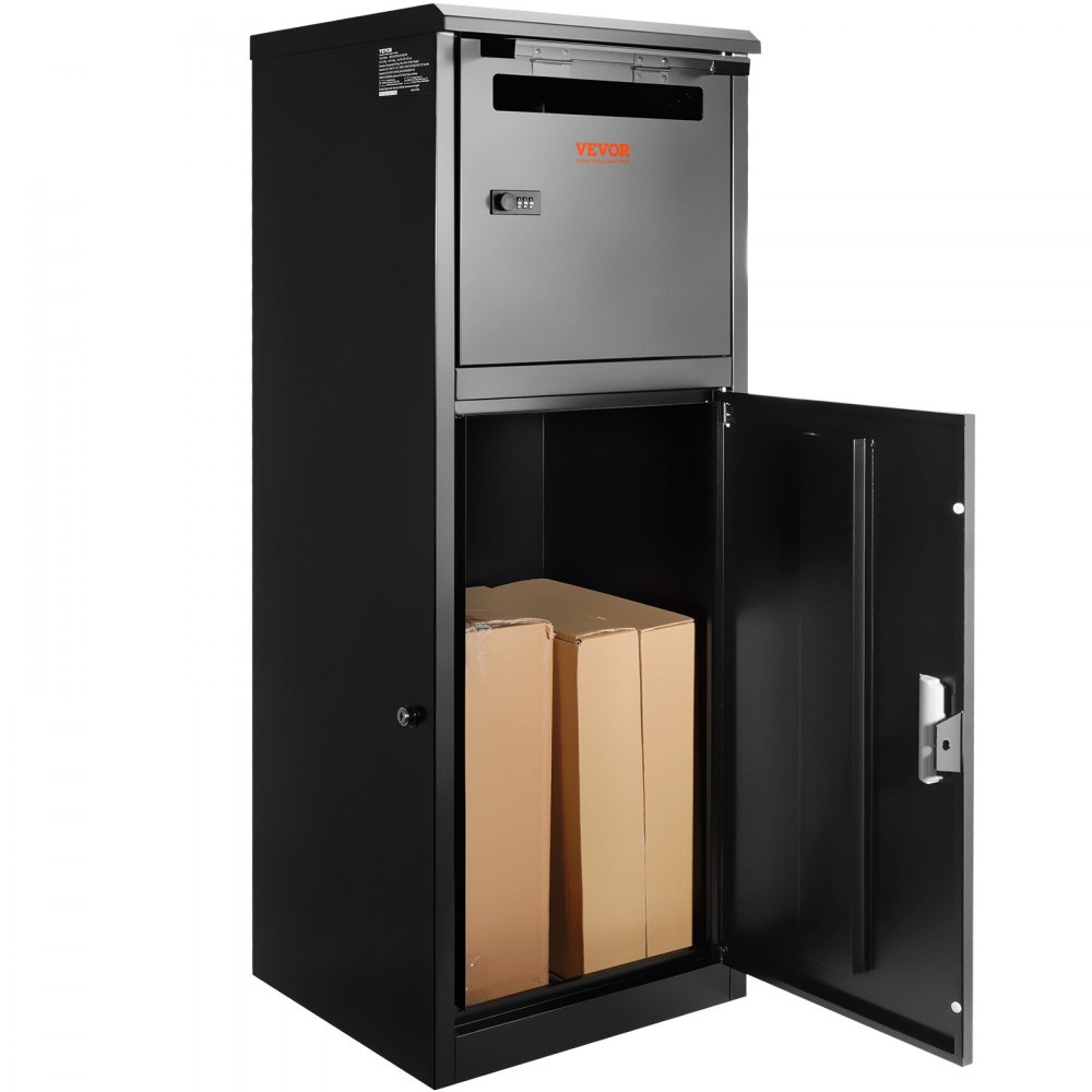 VEVOR Package Delivery Boxes for Outside 16.2"x15.8"x44", Galvanized Steel Package Delivery Box with Coded Lock, Removable Anti-theft Baffle, IPX3 Waterproof Parcel Drop Box for Outside, Porch - BGXDXGLDS44INQOU9V0