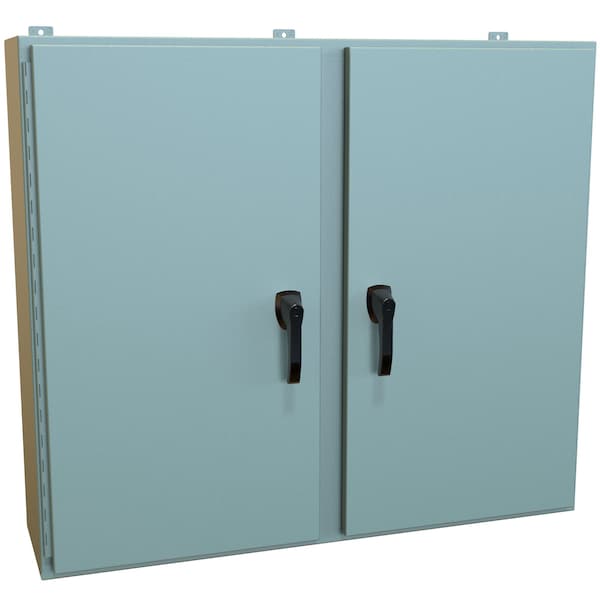 Hammond Steel Electrical Enclosures, 42 in H, 12 in D, 48 in W, NEMA 4, Hinged - HN4WM424812GY