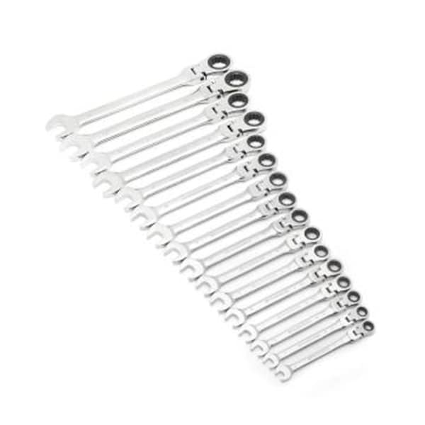 Gearwrench 16 Pc 12 Point Flex Head Ratcheting Combination Metric Wrench Set - KDT9902D