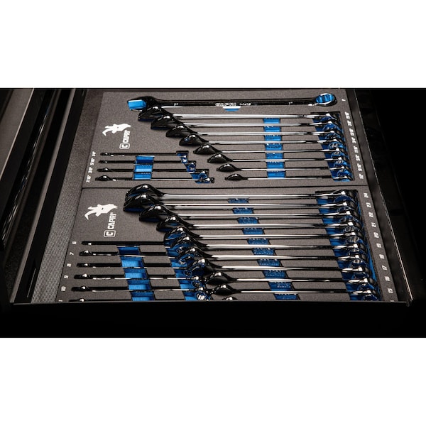 Capri Tools Combination Wrench Set W The Mechanic's Tray, SAE 14 to 1, 13Pcs - CP11490MT
