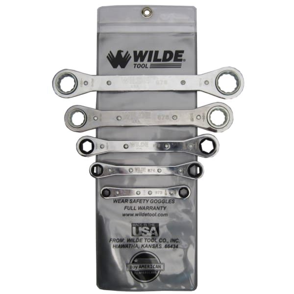 Wilde 5-PIECE RATCHET BOX WRENCH SET-VINYL ROLL - 885/VR