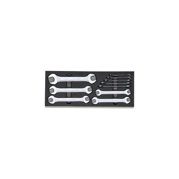 Holex Double open ended wrench set in Heavy Duty Foam, 10 Pc - 952432 10