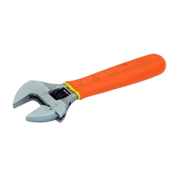 Gray Tools 4" Heavy Duty Adjustable Wrench, 1000V Insulated - 65304-I