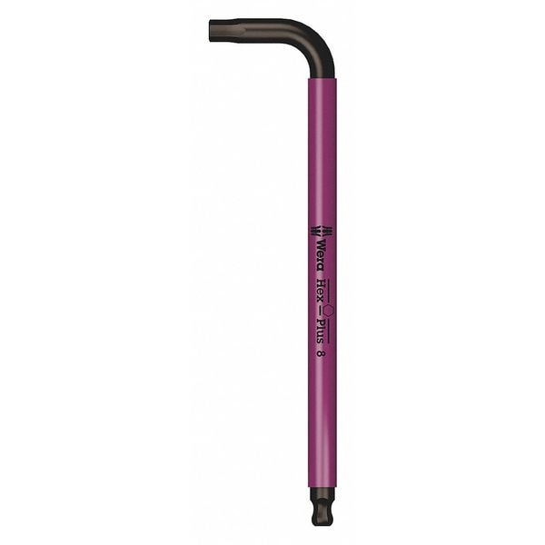 Wera Plain L Key, 8 mm Tip Size, 6 in Long, 4 in Short - 05022614001