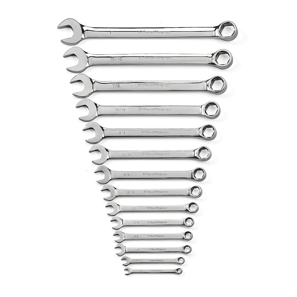 Kd Tools Sae Full Polish Combination Wrench Set, 14 Pc. 6 Point - KDT81924