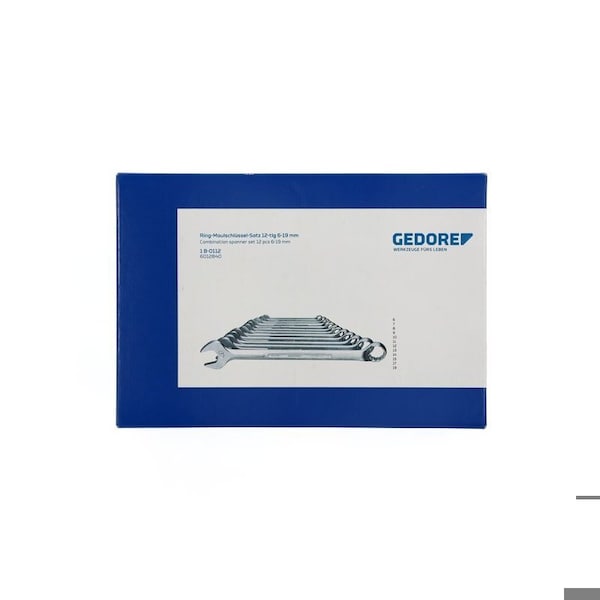 Gedore Combination Wrench Set, 12 pcs., 6-19mm, SAE or Metric: Metric - 1 B-0112
