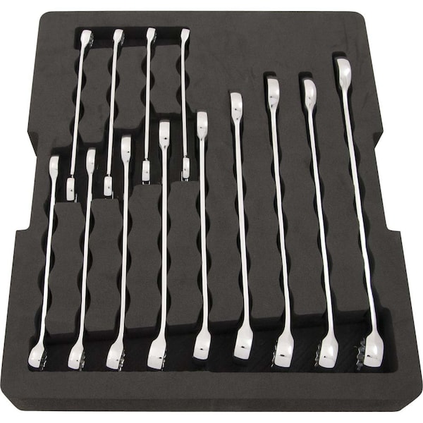 Dynamic Tools 14 Piece Metric Combination Wrench Set With Foam Tool Organizer - D105108