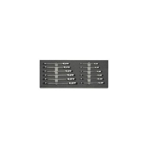 Garant 12 Pc Open End Ratcheting Wrench Set in Foam, 8 mm to 19 mm - 952427 12