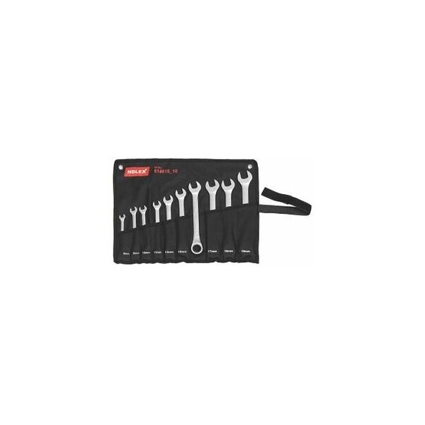 Holex Open End Wrench / Ratcheting Wrench Set, 10 Pc, 8 mm to 19 mm - 614815 10