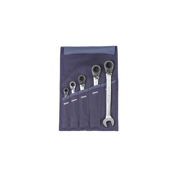 Garant Open End Wrench / Ratcheting Wrench Set, 5 Pc, 8 mm to 17 mm - 614830 5