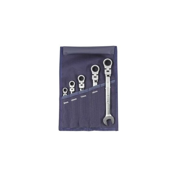 Garant Open End Wrench / Ratcheting Wrench Set, Swivel Head, 5 Pc, 8 mm to 17 mm - 614814 5