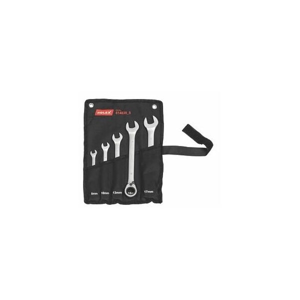 Holex Open End Wrench / Ratcheting Wrench Set, 5 Pc, 8 mm to 17 mm - 614838 5