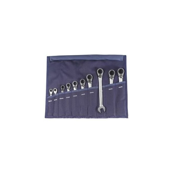 Garant Open End Wrench / Ratcheting Wrench Set, 10 Pc, 8 mm to 19 mm - 614830 10