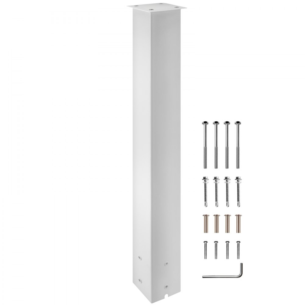 VEVOR Mailbox Post, 43" High Mailbox Stand, White Powder-Coated Mail Box Post Kit, Q235 Steel Post Stand Surface Mount Post for Sidewalk and Street Curbside, Universal Mail Post for Outdoor Mailbox - YXZZCJYCGJS4346PNV0