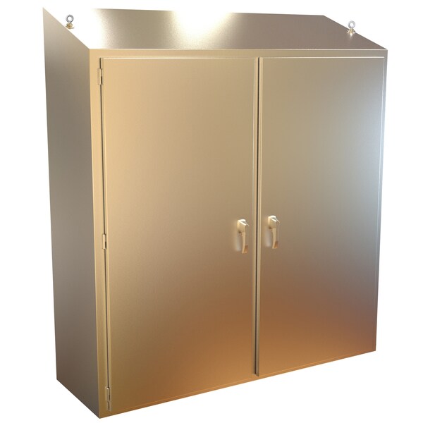 Hammond Stainless Steel Electrical Enclosures, 74.13 in H, 24.13 in D, 75.13 in W, NEMA 4X, Lift Off Hinged - 2STFS747524SS