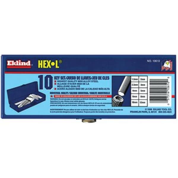 Eklind Eklind Tool 269-10614 14-Pc Metric Hex Key Setw-Metal Cas - 269-10614