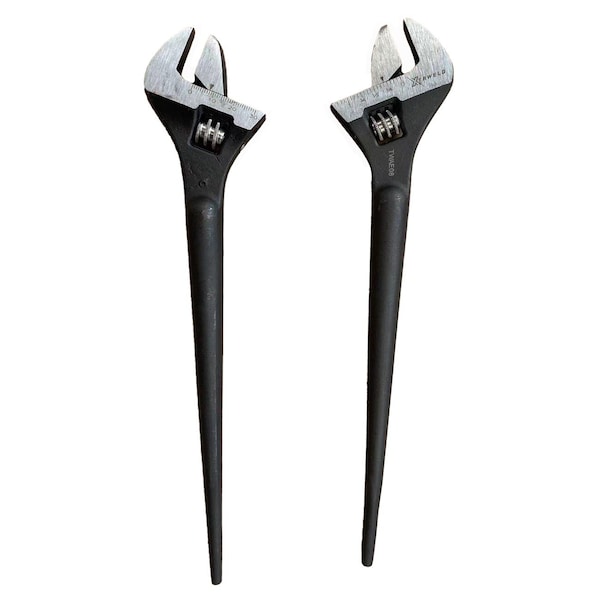Xtrweld 08 in Wrench, Adjustable, Erector Style, Steel Black Phos - TWAE08