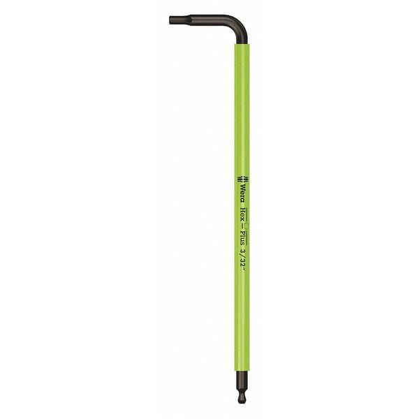 Wera Plain L Key, 3/32 in Tip Size, 4 7/16 in Long, 4 7/16 in Short - 05022631001