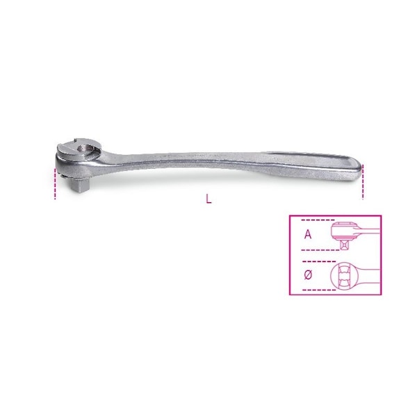 Beta 1/2" Drive Reversible Ratchet, Stainless Steel - 009203882
