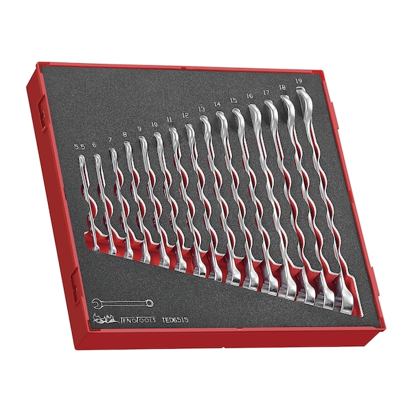 Teng Tools TED6515 - 15 Piece Metric Combinaiton Wrench Set in EVA Tr - TED6515