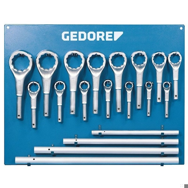 Gedore Ring Set, Single Ended, 19 pcs., 24-8mm - 2 ATM