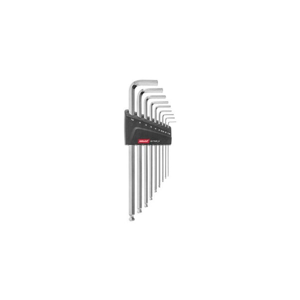 Holex Ball End L-wrench Set, 9 Pc, 1.5 to 10 mm, Long - 627225 9