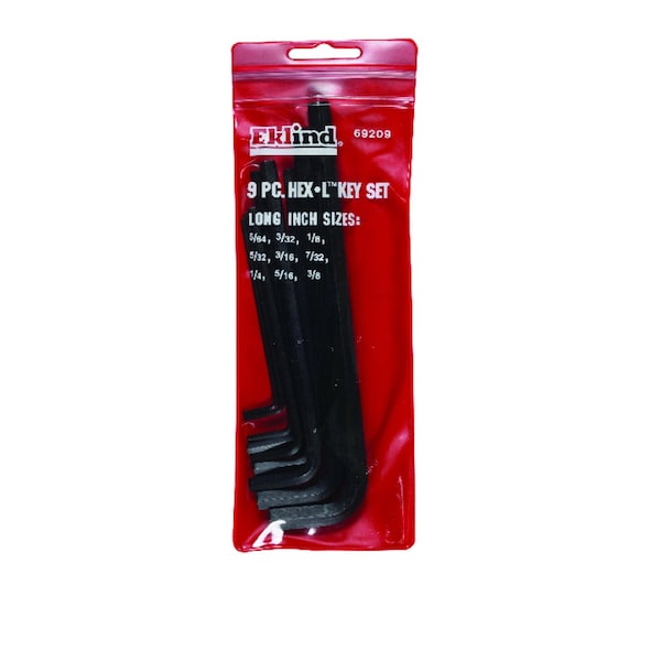 Eklind Hex-L 5/64"" to 3/8""  SAE Long Arm Hex L-Key Set Multi-Size in. 9 pc - 69209