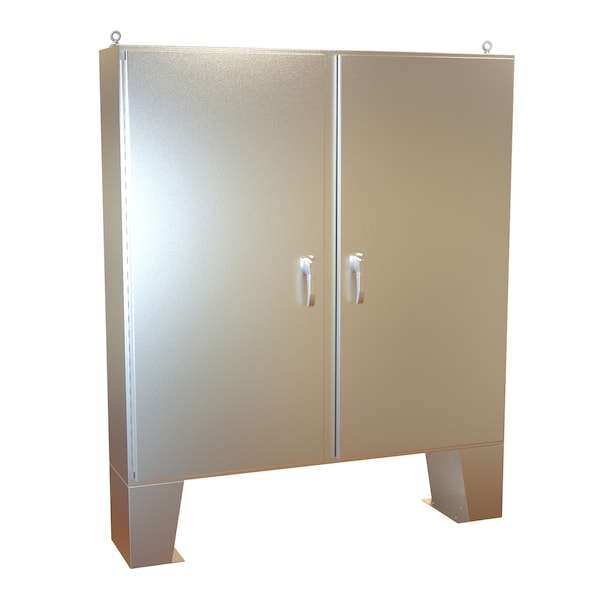 Hammond 304 Stainless Steel Electrical Enclosures, 60.13 in H, 12.69 in D, 60.06 in W, NEMA 4X, Hinged - HN4FM606012SS