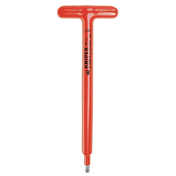Knipex Metric Plain Hex Key, 6 mm Tip Size, 10 in Long, 3 1/2 in Short - 98 15 06