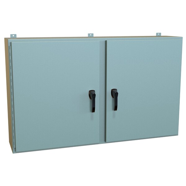Hammond Steel Electrical Enclosures, 36 in H, 12 in D, 60 in W, NEMA 4, Hinged - HN4WM366012GY